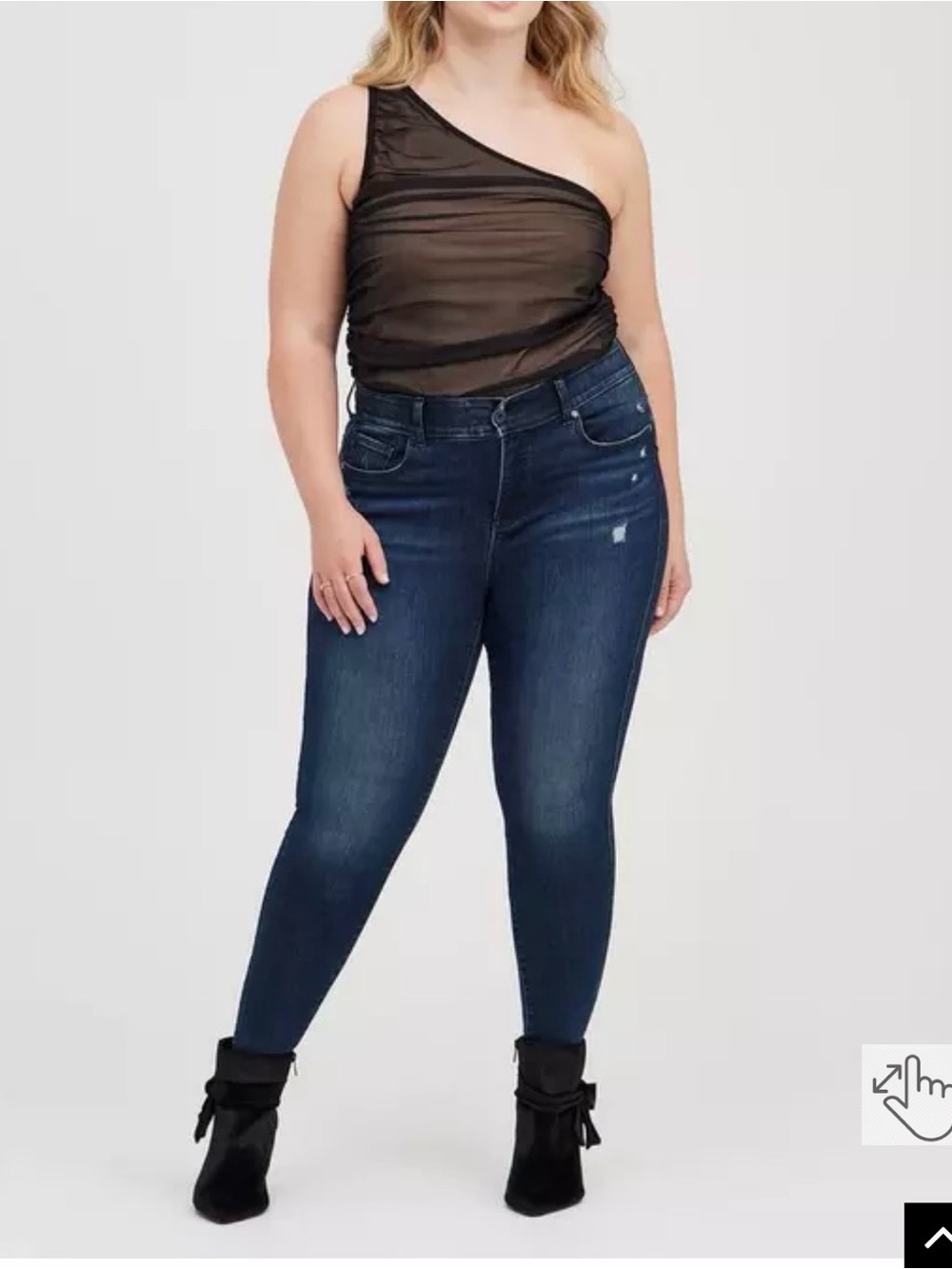 Torrid One-Shoulder Black Mesh Top — Plus Size